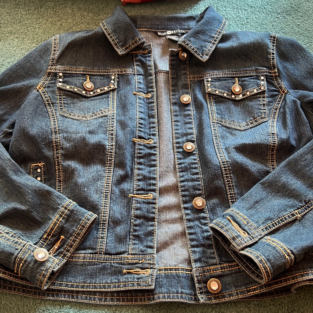 Blue Identity  women’s  size Large embellished jean jacket